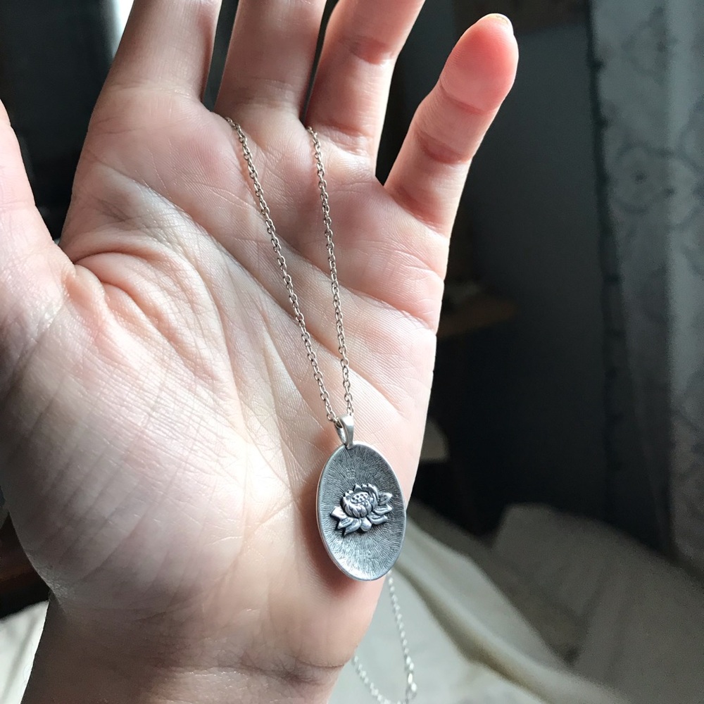 Silver Lotus Flower Necklace